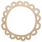Scalloped Circle Frame Doodle Unfinished Wood Shape Piece Cutout for DIY Craft Projects